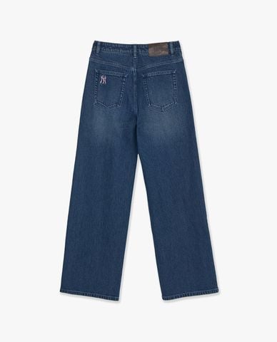  MLB - Quần jeans nữ ống rộng Megagram 