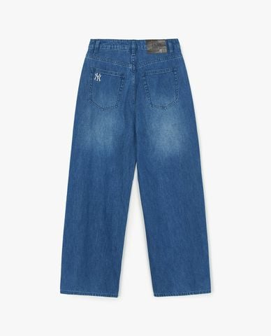  MLB - Quần jeans nữ ống rộng Varsity Series 
