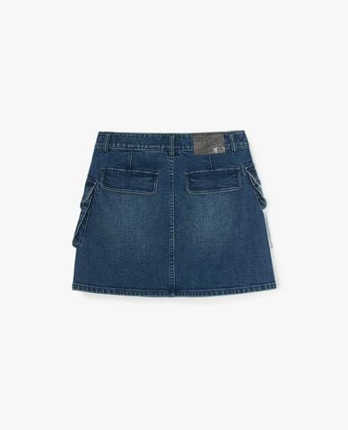  MLB - Chân váy denim mini Basic Small Logo 