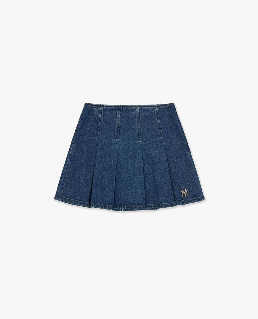 MLB - Chân váy denim mini xếp li Varsity