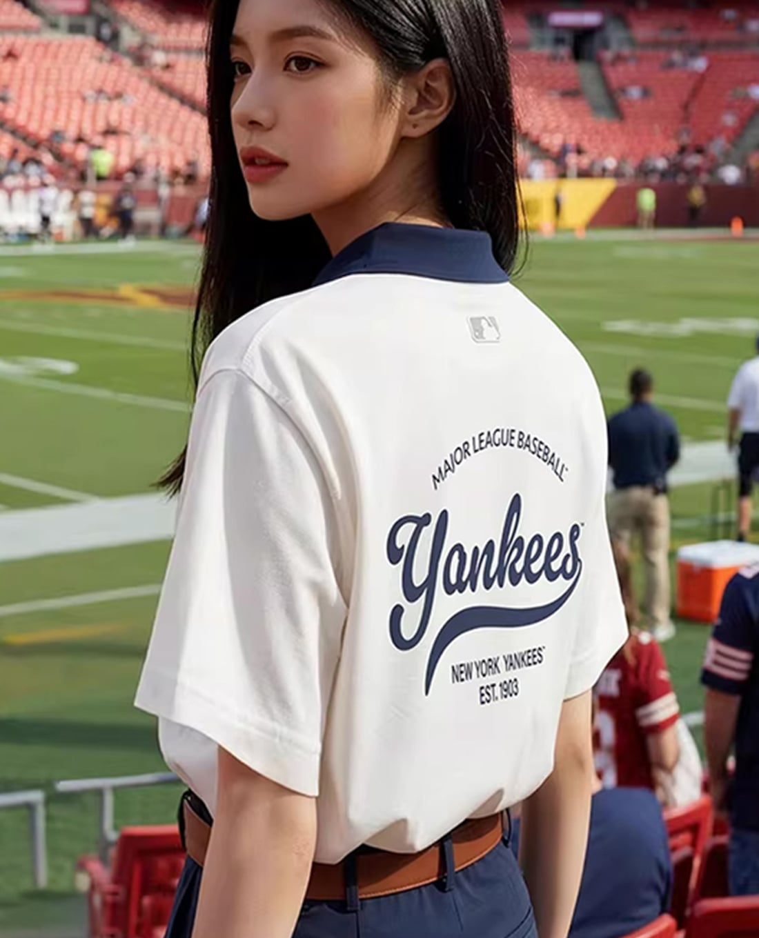 MLB - Áo polo unisex cổ bẻ tay ngắn Varsity