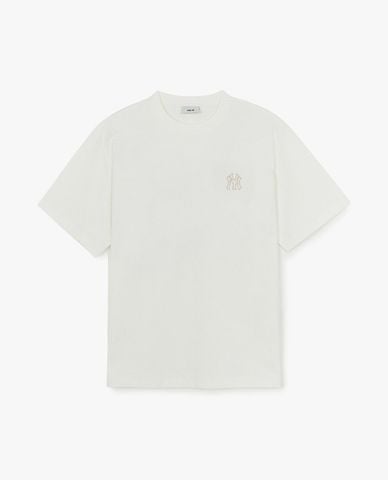  MLB - Áo thun unisex cổ tròn tay ngắn Varsity 