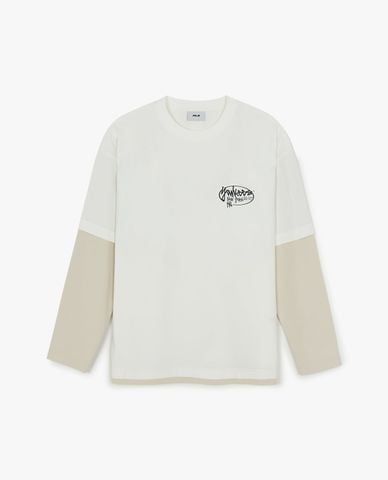  MLB - Áo thun unisex cổ tròn tay dài Basic Street Logo 