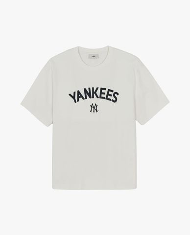  MLB - Áo thun unisex tay ngắn Lettering Logo Point Semi 