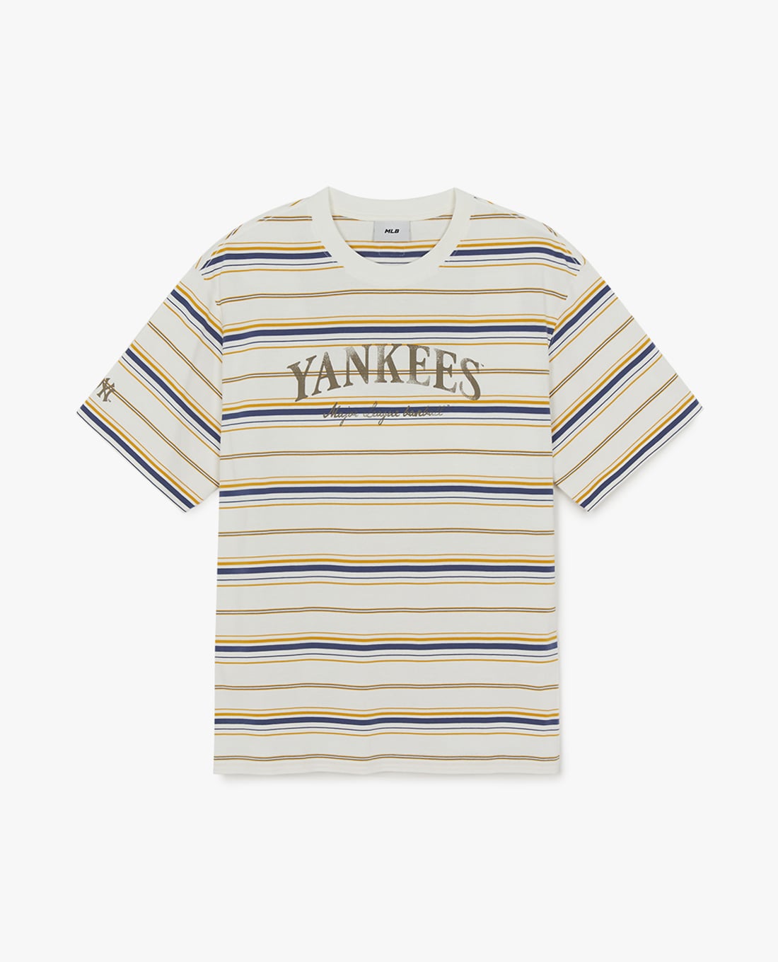 MLB - Áo thun unisex cổ tròn tay ngắn kẻ sọc Sporty