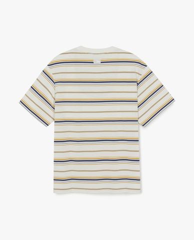  MLB - Áo thun unisex cổ tròn tay ngắn kẻ sọc Sporty 