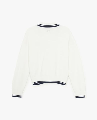  MLB - Áo dệt kim nữ cổ bẻ tay dài New Year 