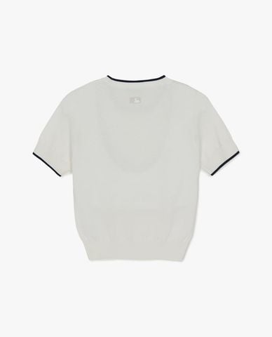  MLB - Áo dệt kim nữ cổ tròn tay ngắn Varsity 