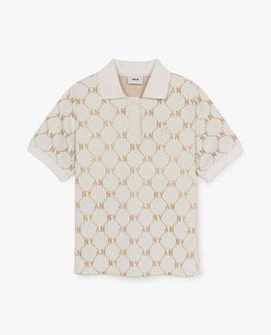  MLB - Áo polo nữ Dia Monogram Jacquard 