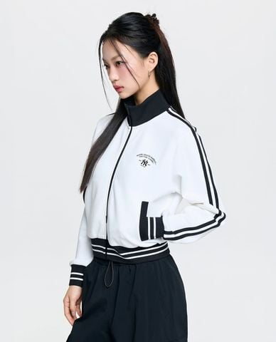  MLB - Áo khoác thể thao nữ cổ trụ tay dài Varsity 