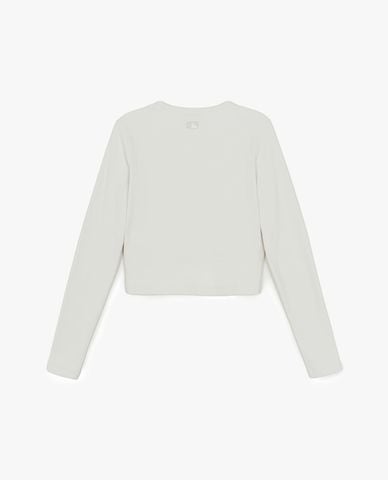  MLB - Áo croptop nữ cổ tròn tay dài Basic 