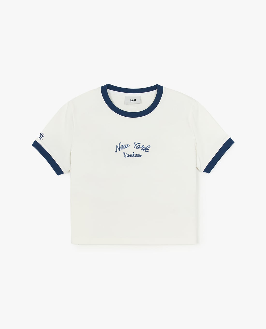 MLB - Áo croptop nữ cổ tròn tay ngắn Varsity Linger Slim