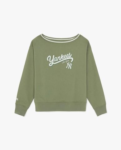  MLB - Áo sweatshirt nữ cổ thuyền tay dài Varsity Sportive 