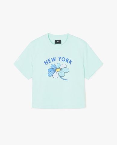  MLB - Áo croptop nữ cổ tròn tay ngắn 