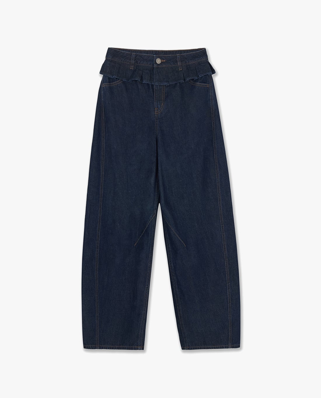 MLB - Quần jeans nữ ống rộng Basic Small Logo