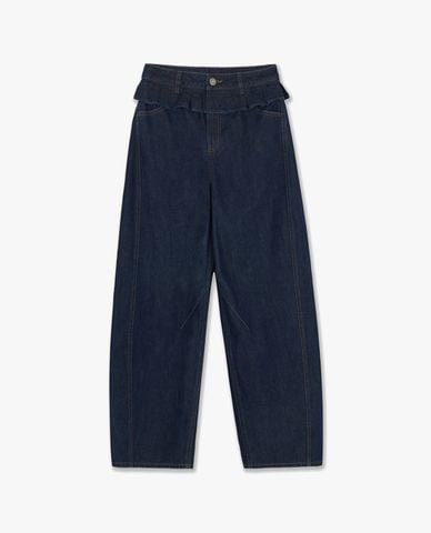  MLB - Quần jeans nữ ống rộng Basic Small Logo 