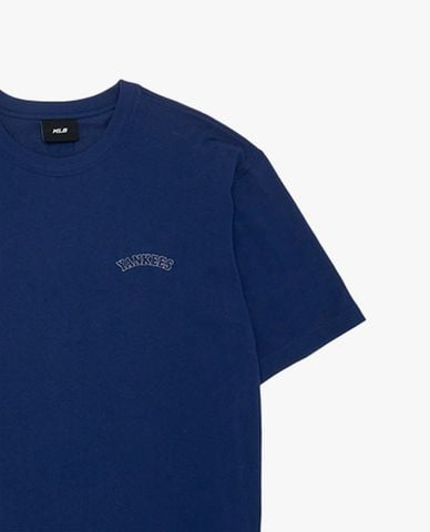  MLB - Áo thun unisex cổ tròn tay ngắn in logo 