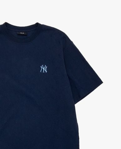  MLB - Áo thun unisex cổ tròn tay ngắn phối logo 