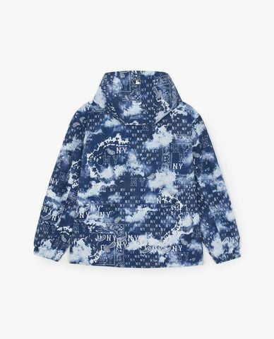  MLB - Áo khoác gió unisex phối mũ tay dài Monogram 