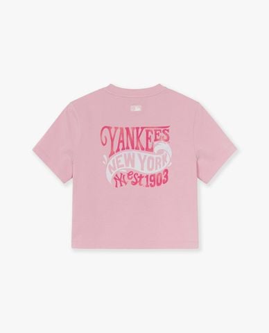  MLB - Áo croptop nữ cổ tròn tay ngắn Summer Vintage 