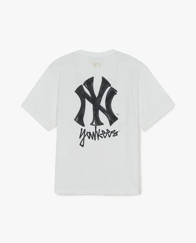  MLB - Áo thun unisex cổ tròn tay ngắn Basic Simple Street Logo 