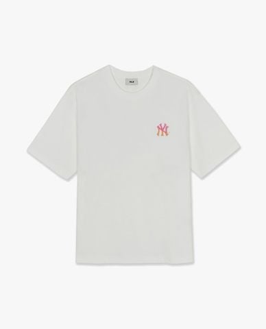  MLB - Áo thun unisex cổ tròn tay ngắn phối logo 