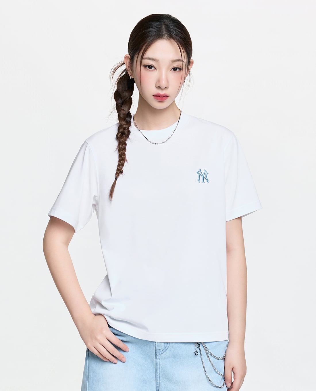 MLB - Áo thun unisex tay ngắn Basic Lace Mega Logo