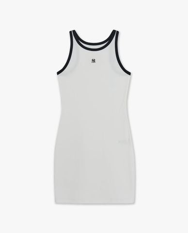  MLB - Đầm sát nách mini cổ tròn phối viền Basic 