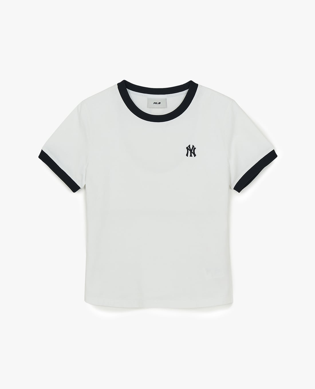 MLB - Áo thun nữ cổ tròn tay ngắn Basic Small Logo Ringer