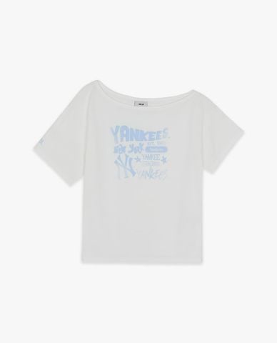  MLB - Áo trễ vai nữ tay ngắn Street Graphic 