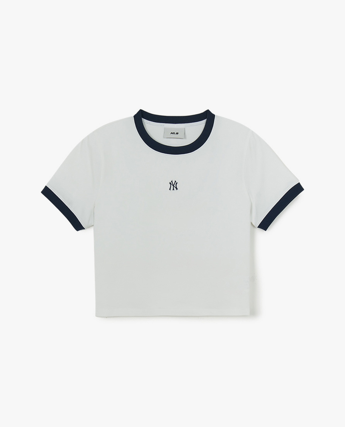 MLB - Áo croptop nữ cổ tròn tay ngắn Ringer Slim