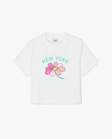  MLB - Áo croptop nữ cổ tròn tay ngắn 