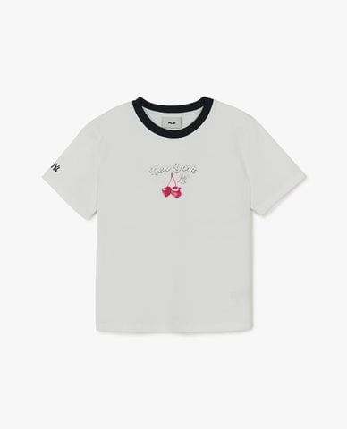  MLB - Áo croptop nữ cổ tròn tay ngắn Summer Fruits 