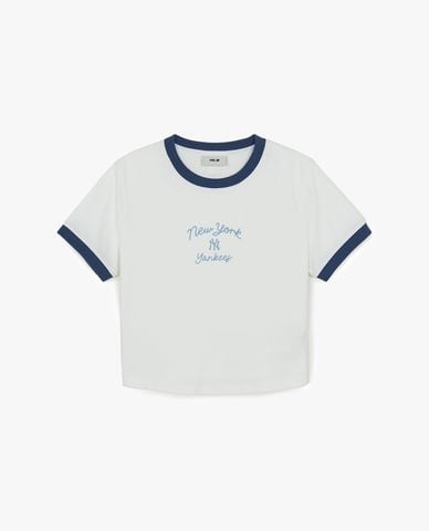  MLB - Áo croptop nữ cổ tròn tay ngắn Sportive 