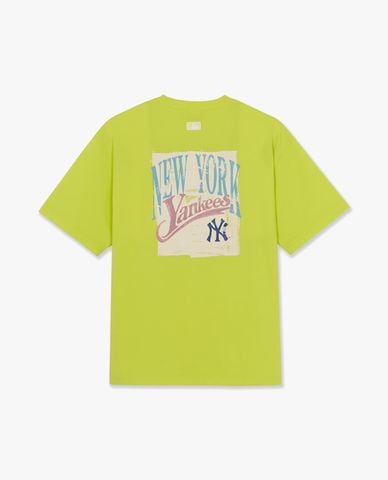  MLB - Áo thun unisex tay ngắn Vintage Letter Print 