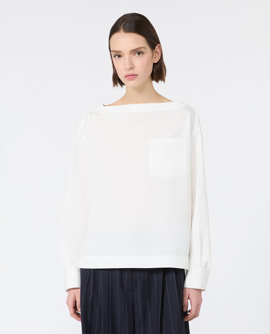 WEEKEND MAX MARA - Áo kiểu nữ cổ thuyền tay dài Wkdoscuro