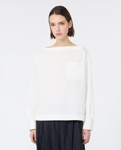  WEEKEND MAX MARA - Áo kiểu nữ cổ thuyền tay dài Wkdoscuro 