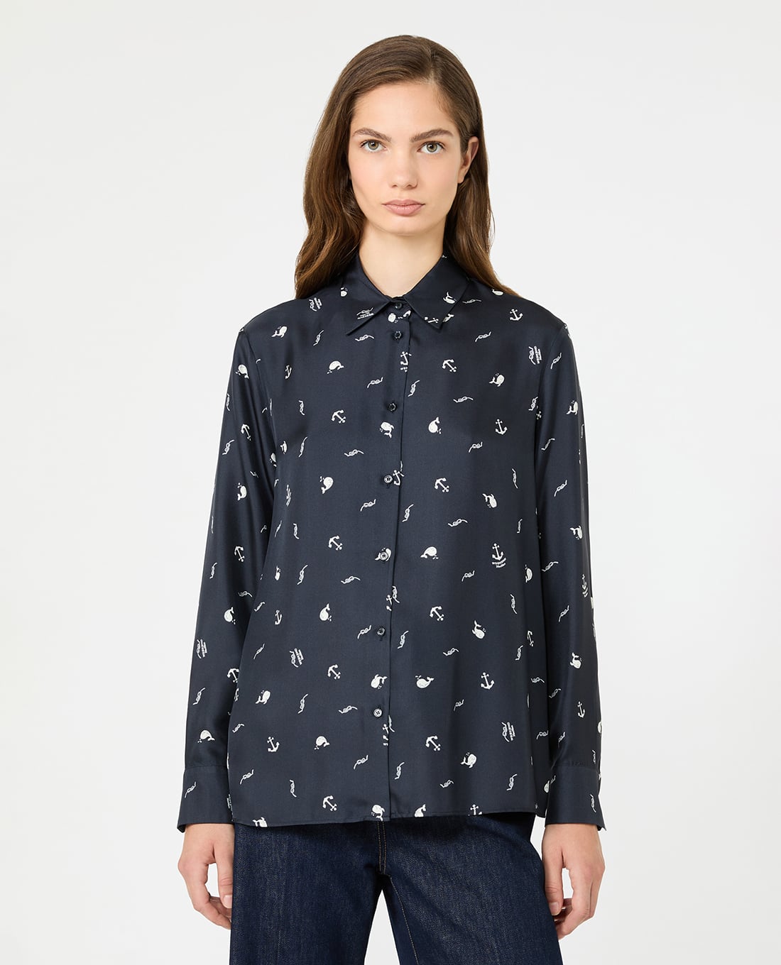 WEEKEND MAX MARA - Áo sơ mi nữ cổ bẻ tay dài Wkdpavido