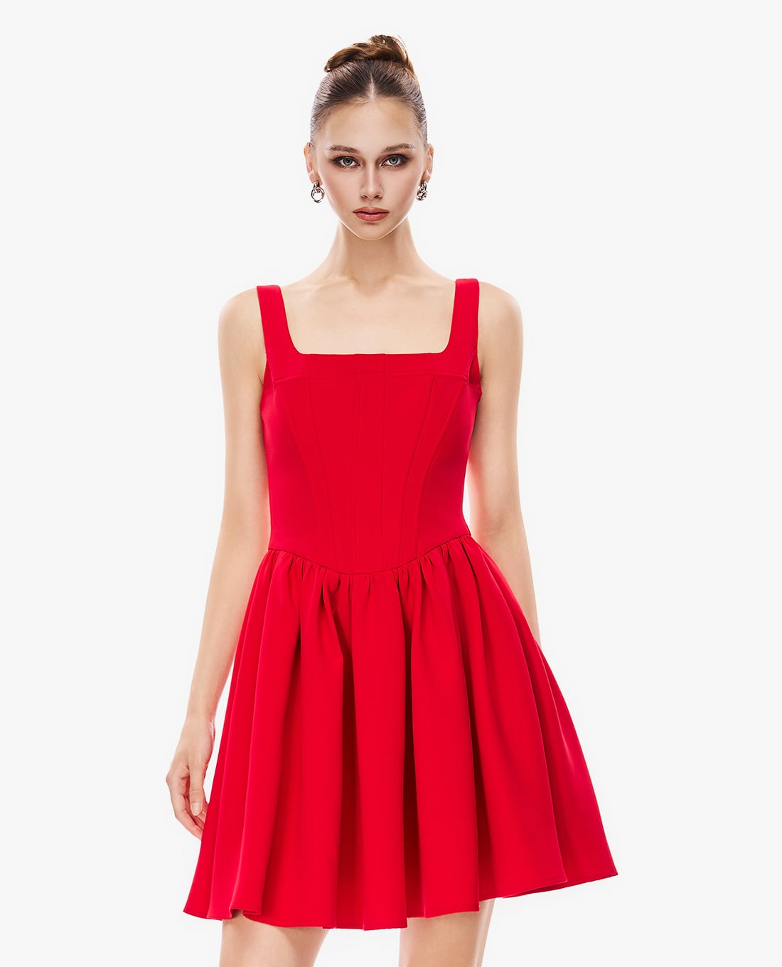 GIGI - Đầm hai dây mini cổ vuông dáng xoè