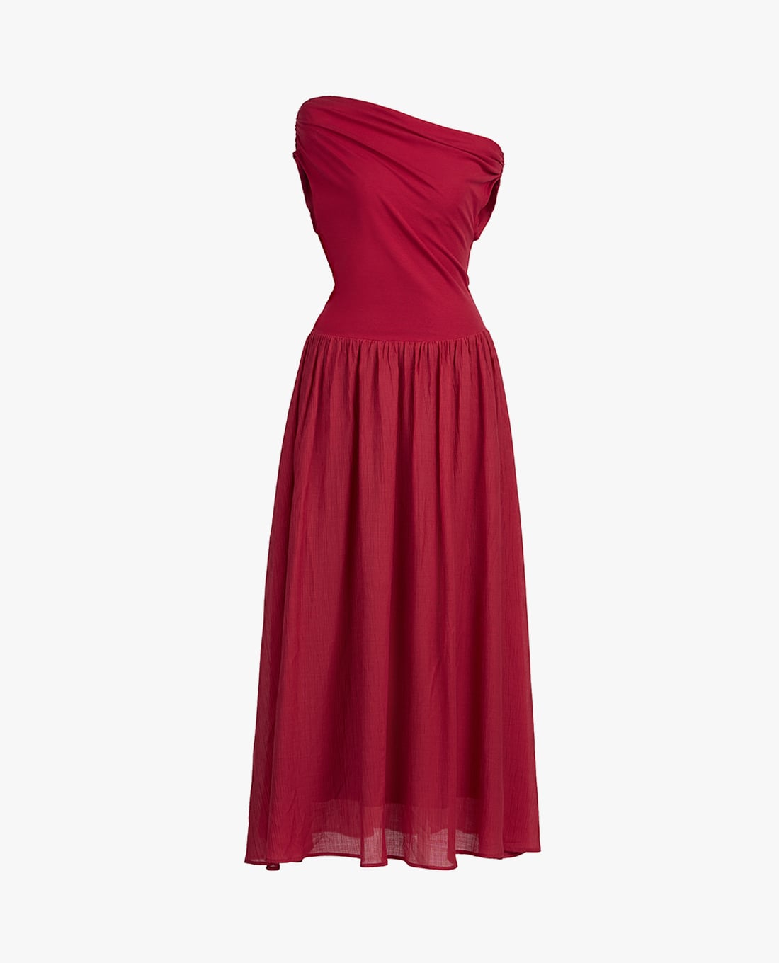 GIGI - Đầm trễ vai midi xếp nếp