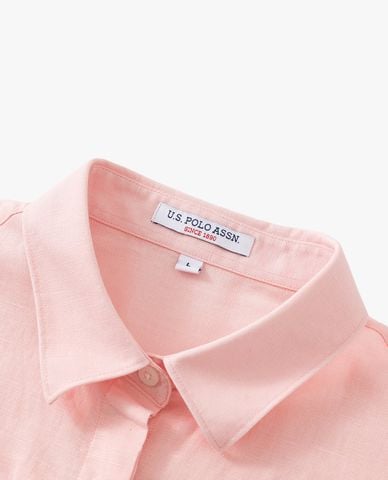  USPA - Áo sơ mi nữ cổ bẻ tay gập thêu logo 
