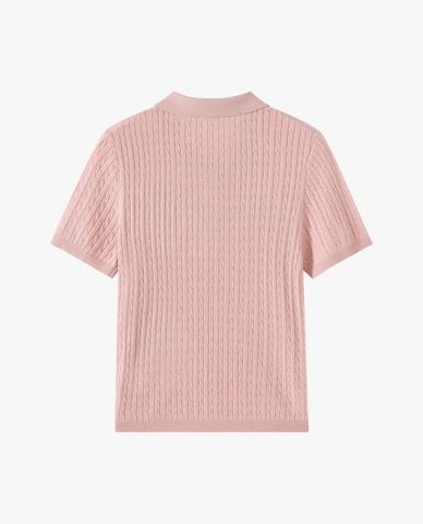  USPA - Áo dệt kim nữ cổ bẻ tay ngắn thêu logo 