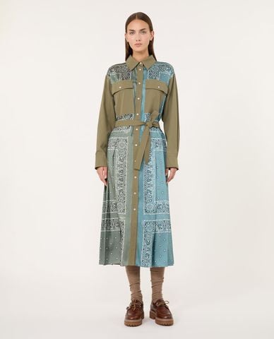  WEEKEND MAX MARA - Đầm sơ mi midi phối đai thắt Wkdmanto 