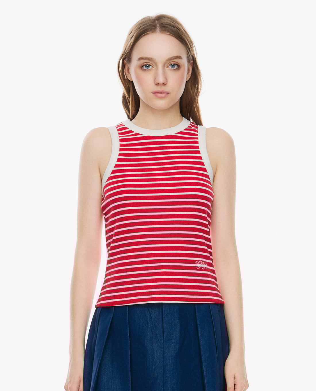 GIGI - Áo ba lỗ nữ kẻ sọc phom ôm