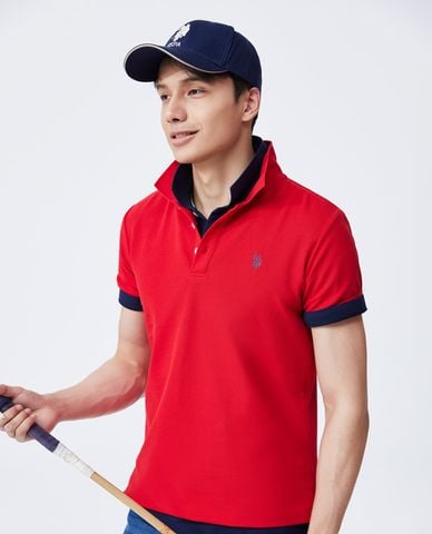  USPA - Áo polo nam cổ bẻ tay ngắn thêu logo 