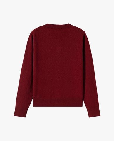  USPA - Áo khoác dệt kim nữ tay dài thêu logo phối nút 