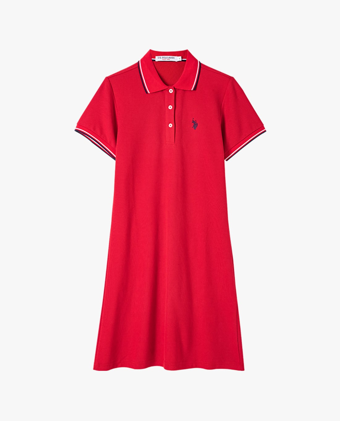 USPA - Đầm polo midi tay ngắn phối viền