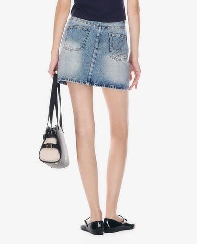  GIGI - Chân váy denim mini phom chữ A 