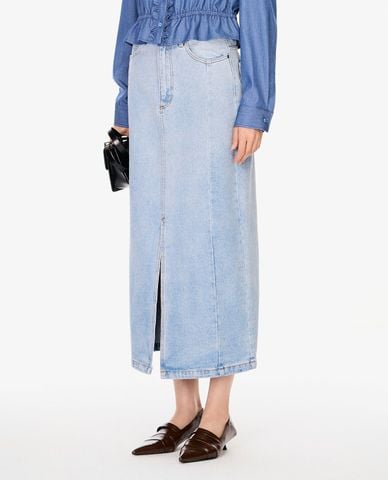  GIGI - Chân váy denim phom midi xẻ tà cá tính 