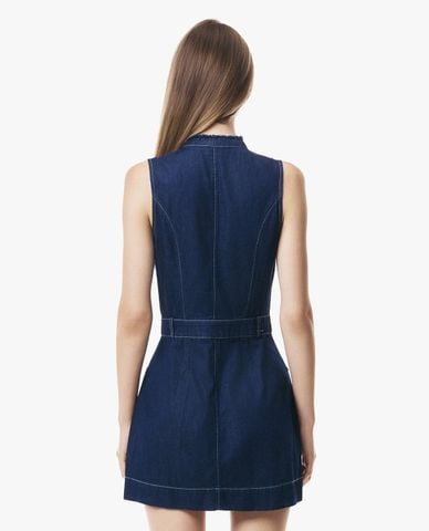  GIGI - Đầm denim mini sát nách khóa kéo 